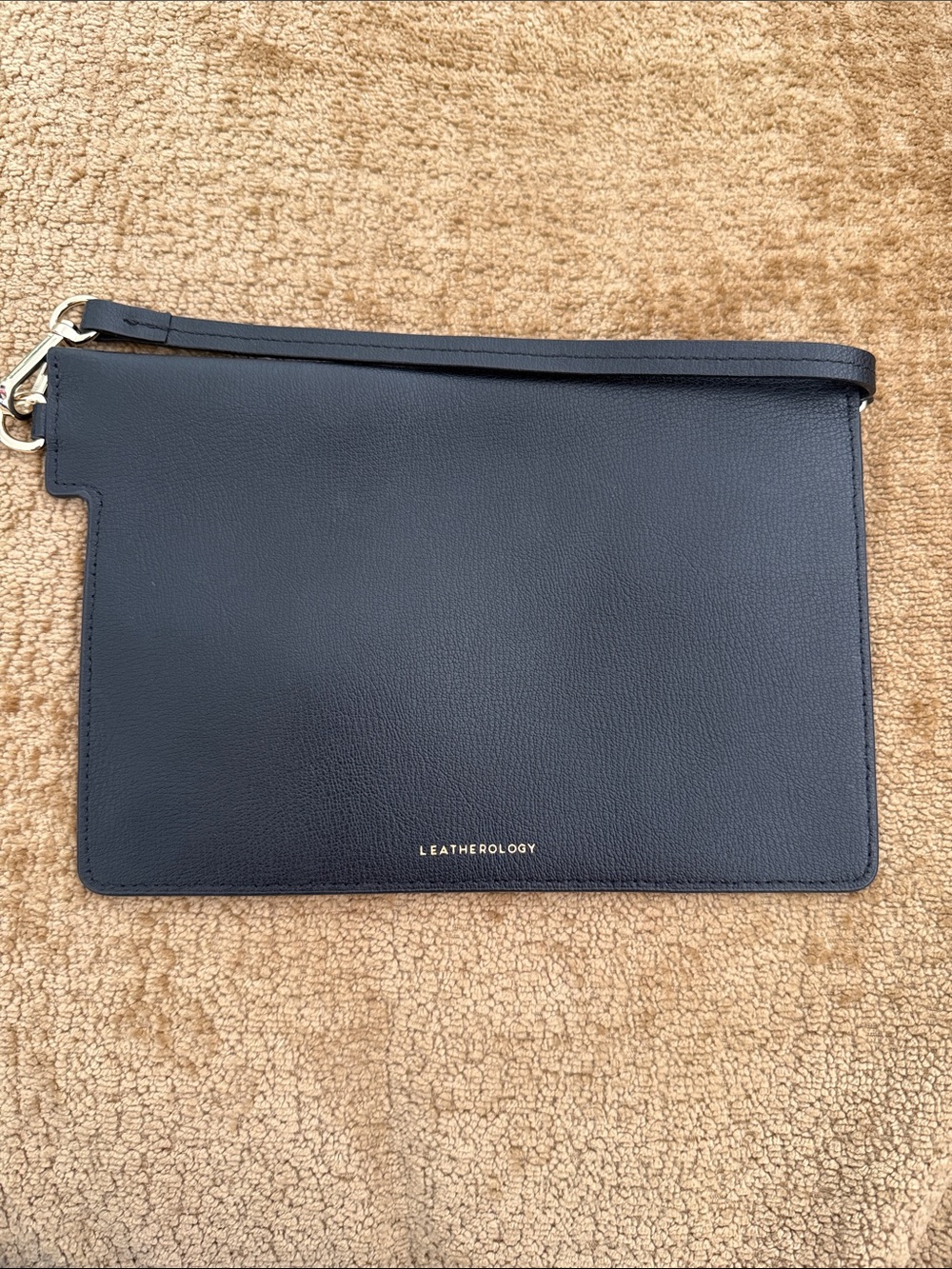 Leatherology Black Leather Wristlet Pouch